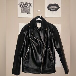 AVEC LES FILLES Black Leather Jacket